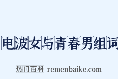 电波女与青春男组词是什么意思的图片